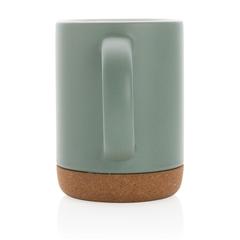 Vue Mug en céramique avec base en liège de couleur vert| Krokrodeal
