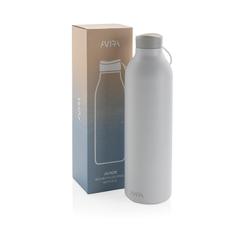 Vue Bouteille isotherme 1L Avira Avior en acier recyclé RCS de couleur blanc| Krokrodeal