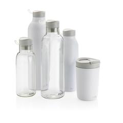 Vue Bouteille isotherme 1L Avira Avior en acier recyclé RCS de couleur blanc| Krokrodeal