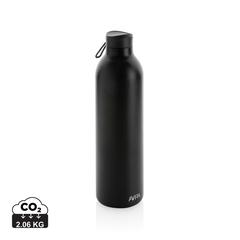 Vue Bouteille isotherme 1L Avira Avior en acier recyclé RCS de couleur noir| Krokrodeal