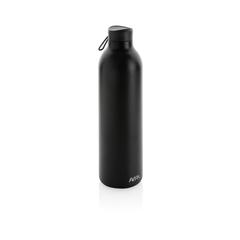 Vue Bouteille isotherme 1L Avira Avior en acier recyclé RCS de couleur noir| Krokrodeal