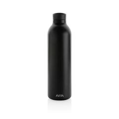 Vue Bouteille isotherme 1L Avira Avior en acier recyclé RCS de couleur noir| Krokrodeal
