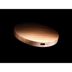 Vue Chargeur sans fil 15W en bambou de couleur marron| Krokrodeal