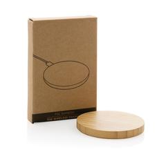 Vue Chargeur sans fil 15W en bambou de couleur marron| Krokrodeal