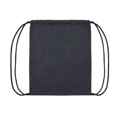 Vue Sac à dos à cordon en denim recyclé Impact AWARE™ de couleur bleu| Krokrodeal