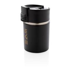 Vue Mug compact avec finition céramique Bogota de couleur noir| Krokrodeal
