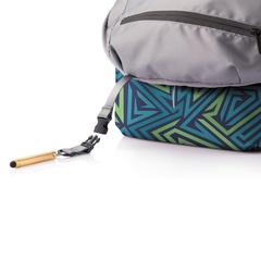 Vue Sac à dos antivol Bobby Soft "Art" de couleur bleu| Krokrodeal