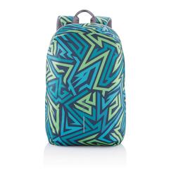 Vue Sac à dos antivol Bobby Soft "Art" de couleur bleu| Krokrodeal