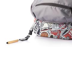 Vue Sac à dos antivol Bobby Soft "Art" de couleur gris| Krokrodeal