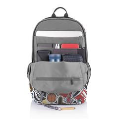 Vue Sac à dos antivol Bobby Soft "Art" de couleur gris| Krokrodeal