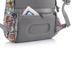 Vue Sac à dos antivol Bobby Soft "Art" de couleur gris| Krokrodeal