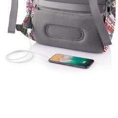 Vue Sac à dos antivol Bobby Soft "Art" de couleur gris| Krokrodeal