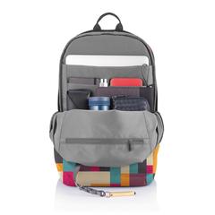 Vue Sac à dos antivol Bobby Soft "Art" de couleur vert| Krokrodeal