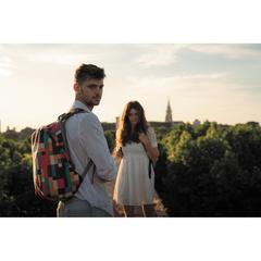 Vue Sac à dos antivol Bobby Soft "Art" de couleur vert| Krokrodeal