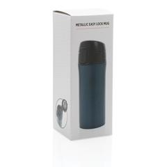 Vue Mug à verrouillage facile métallique mat de couleur bleu| Krokrodeal