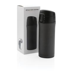 Vue Mug à verrouillage facile métallique mat de couleur noir| Krokrodeal