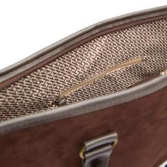 Vue VINGA Sacoche pour ordinateur Hunton de couleur marron| Krokrodeal