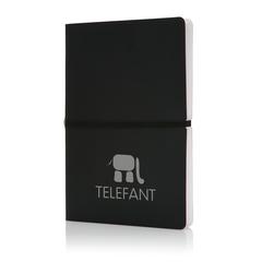 Vue Carnet A5 avec couverture souple de couleur noir| Krokrodeal