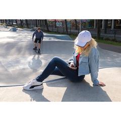 Vue Casquette contraste 6 panneaux coton recyclé Impact AWARE™ de couleur blanc| Krokrodeal