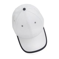 Vue Casquette contraste 6 panneaux coton recyclé Impact AWARE™ de couleur blanc| Krokrodeal