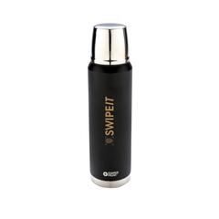 Vue Bouteille isotherme 1L Swiss Peak Elite de couleur noir| Krokrodeal