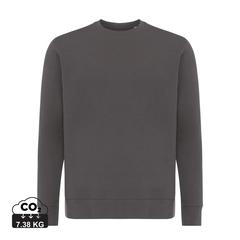 Vue Sweater léger à col rond en coton recyclé Iqoniq Etosha de couleur gris| Krokrodeal