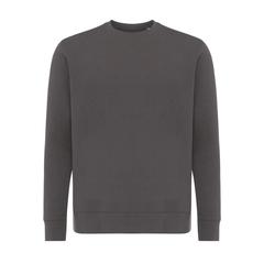 Vue Sweater léger à col rond en coton recyclé Iqoniq Etosha de couleur gris| Krokrodeal