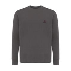 Vue Sweater léger à col rond en coton recyclé Iqoniq Etosha de couleur gris| Krokrodeal