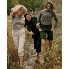 Vue Sweater léger à col rond en coton recyclé Iqoniq Etosha de couleur gris| Krokrodeal