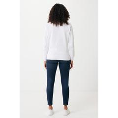 Vue Sweater léger à col rond en coton recyclé Iqoniq Etosha de couleur blanc| Krokrodeal