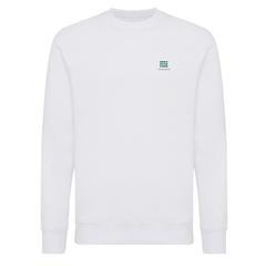 Vue Sweater léger à col rond en coton recyclé Iqoniq Etosha de couleur blanc| Krokrodeal