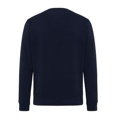 Vue Sweater léger à col rond en coton recyclé Iqoniq Etosha de couleur bleu| Krokrodeal