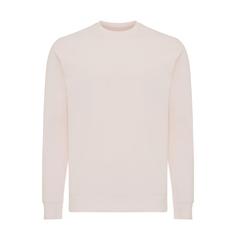 Vue Sweater léger à col rond en coton recyclé Iqoniq Etosha de couleur rose| Krokrodeal