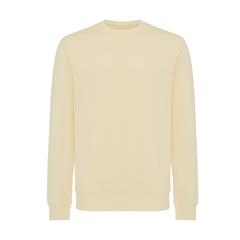 Vue Sweater léger à col rond en coton recyclé Iqoniq Etosha de couleur jaune| Krokrodeal