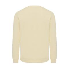 Vue Sweater léger à col rond en coton recyclé Iqoniq Etosha de couleur jaune| Krokrodeal