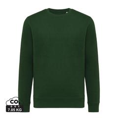 Vue Sweater léger à col rond en coton recyclé Iqoniq Etosha de couleur vert| Krokrodeal