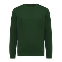 Vue Sweater léger à col rond en coton recyclé Iqoniq Etosha de couleur vert| Krokrodeal