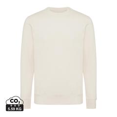 Vue Sweater léger à col rond en coton recyclé Iqoniq Etosha de couleur beige| Krokrodeal