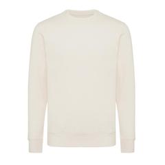 Vue Sweater léger à col rond en coton recyclé Iqoniq Etosha de couleur beige| Krokrodeal