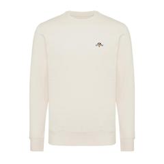 Vue Sweater léger à col rond en coton recyclé Iqoniq Etosha de couleur beige| Krokrodeal