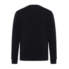 Vue Sweater léger à col rond en coton recyclé Iqoniq Etosha de couleur noir| Krokrodeal