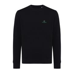Vue Sweater léger à col rond en coton recyclé Iqoniq Etosha de couleur noir| Krokrodeal
