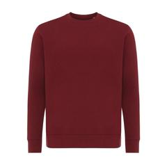 Vue Sweater léger à col rond en coton recyclé Iqoniq Etosha de couleur rouge| Krokrodeal