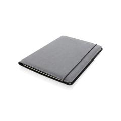 Vue Conférencier A4 en cuir recyclé de couleur gris| Krokrodeal