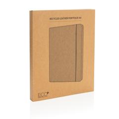 Vue Conférencier A4 en cuir recyclé de couleur gris| Krokrodeal
