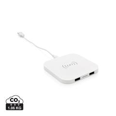 Vue Station de chargement à induction 5W avec 2 ports USB de couleur blanc| Krokrodeal
