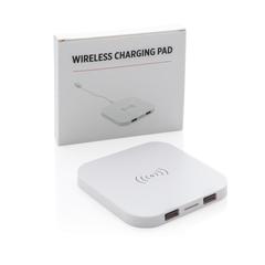 Vue Station de chargement à induction 5W avec 2 ports USB de couleur blanc| Krokrodeal