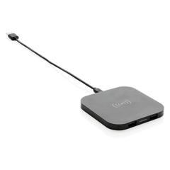 Vue Station de chargement à induction 5W avec 2 ports USB de couleur noir| Krokrodeal