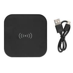 Vue Station de chargement à induction 5W avec 2 ports USB de couleur noir| Krokrodeal