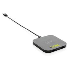 Vue Station de chargement à induction 5W avec 2 ports USB de couleur noir| Krokrodeal